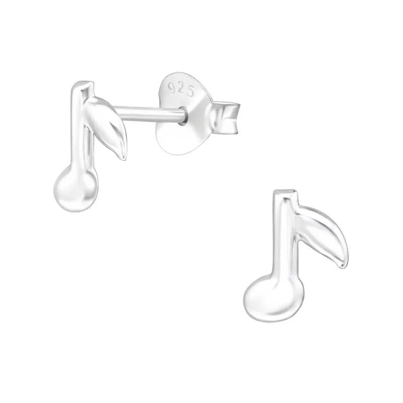 Zilveren Muzieknoot Oorstekers 7&Atilde;&mdash;6 mm - Dames