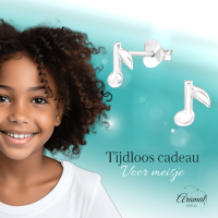 Zilveren Muzieknoot Oorstekers 7&Atilde;&mdash;6 mm - Dames