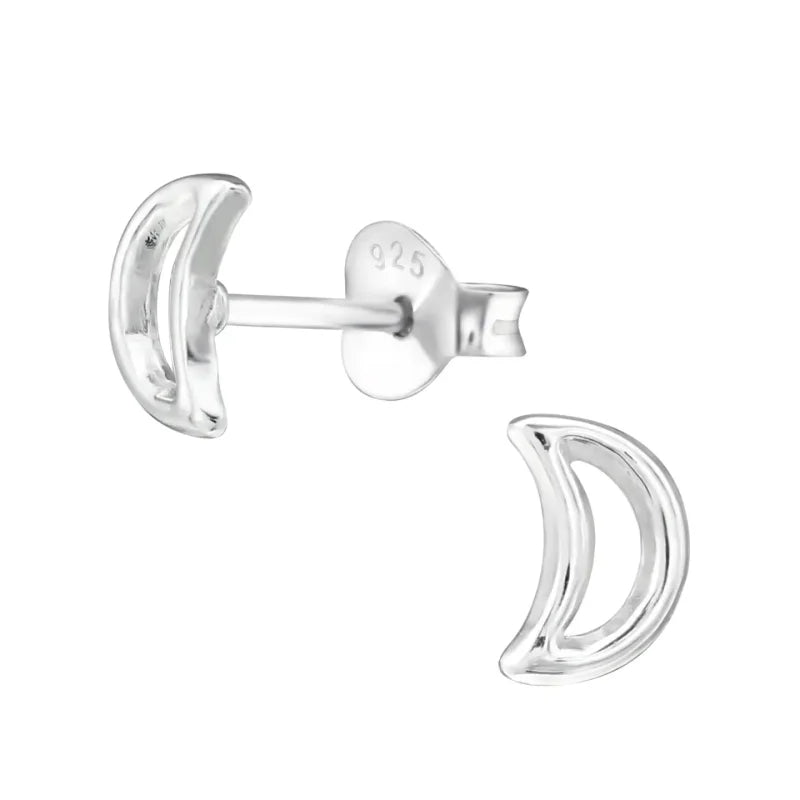 Zilveren Open Maan Oorstekers 6&Atilde;&mdash;4 mm - Dames