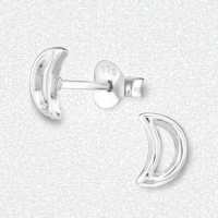 Zilveren Open Maan Oorstekers 6&Atilde;&mdash;4 mm - Dames