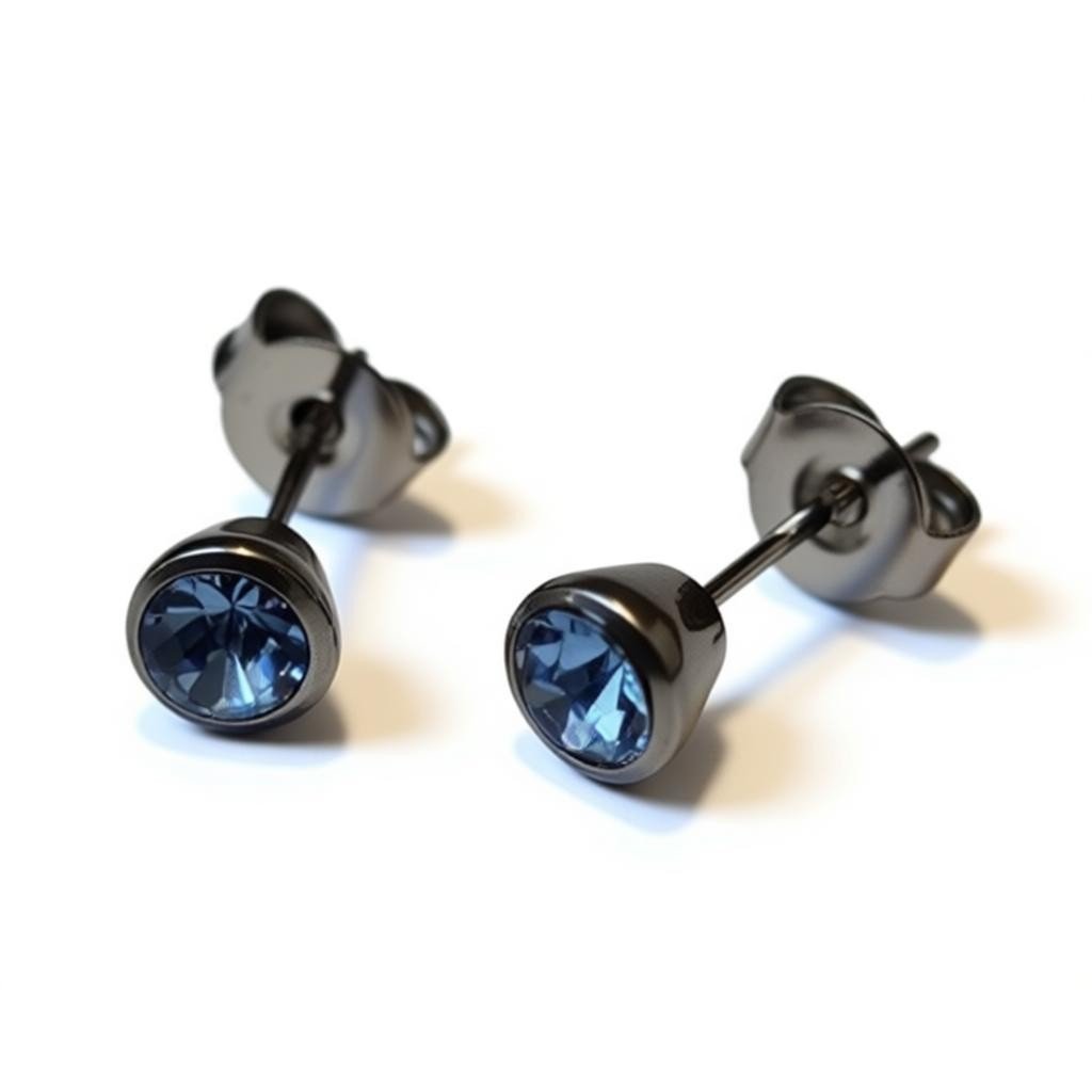Oorbellen &acirc;&euro;&ldquo; Staal Lila Kristal Zilverkleurig (5mm) -