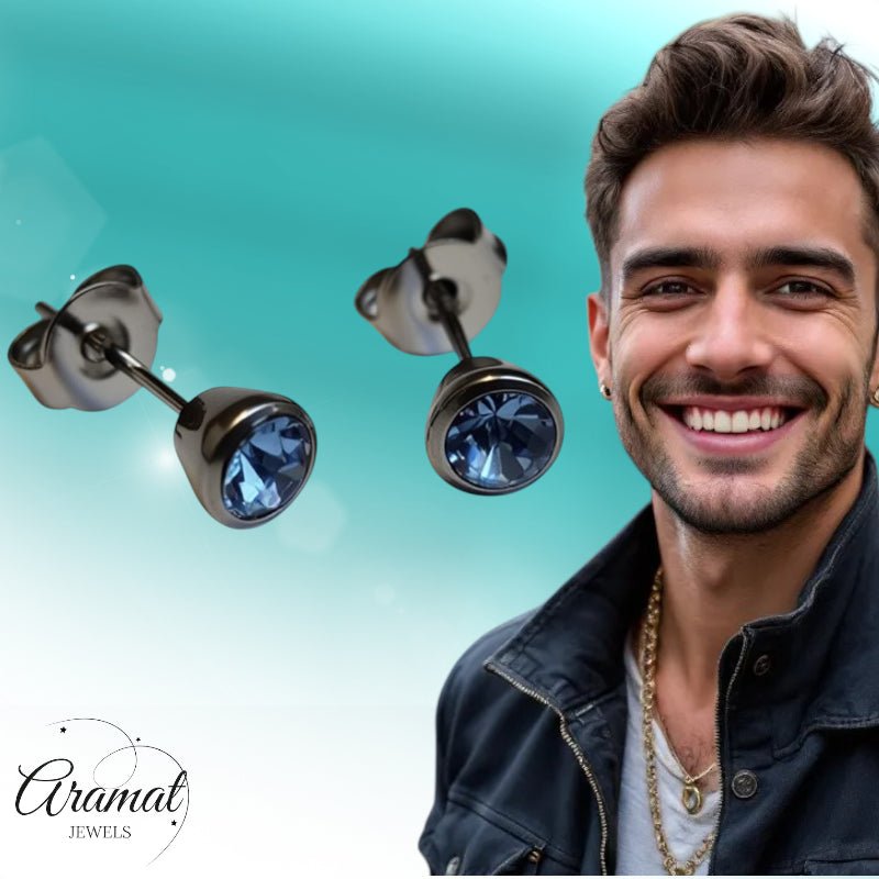 Oorbellen &acirc;&euro;&ldquo; Staal Lila Kristal Zilverkleurig (5mm) -