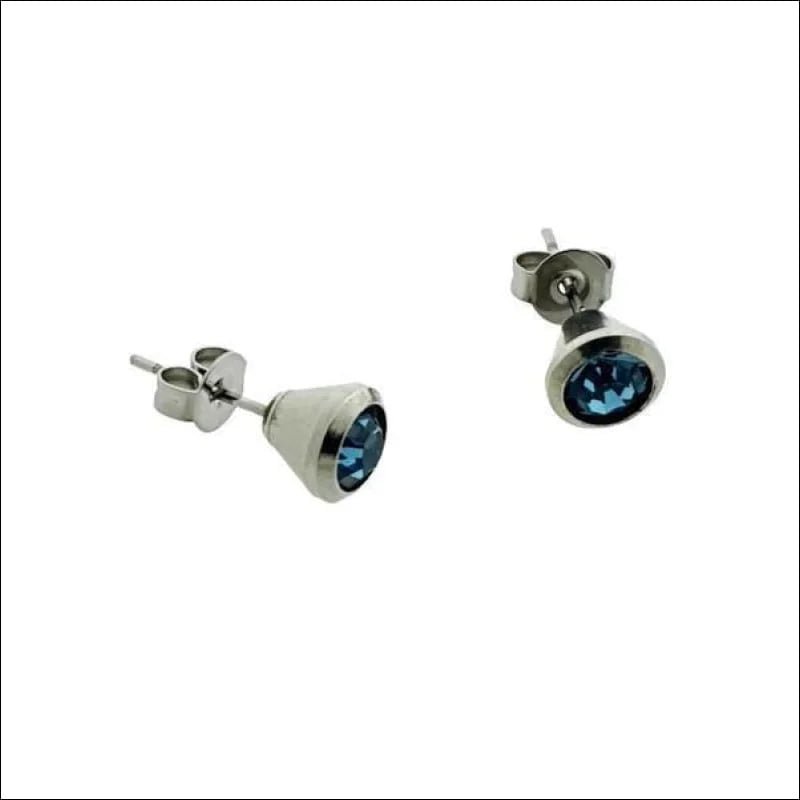Stijlvolle Licht Blauwe Oorbellen RVS met kristal -