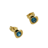 Blauwe Zirkonia Hartjes Oorbellen -