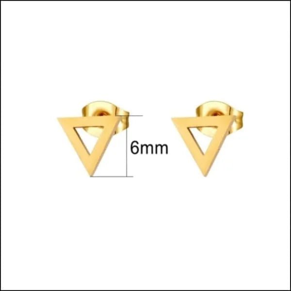 RVS Open Driehoek Oorbellen Diverse Kleuren 10mm - Geometrische Oorstekers - Zilverkleurig-10mm -
