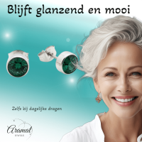 Groene Zirkonia Oorbellen RVS -