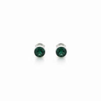 Groene Zirkonia Oorbellen RVS -