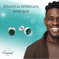 Groene Zirkonia Oorbellen RVS -