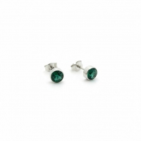 Groene Zirkonia Oorbellen RVS -