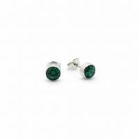 Groene Zirkonia Oorbellen RVS -