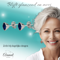 Donkerblauwe kristal oorbellen &acirc;&euro;&ldquo; kegelvorm - 6mm -