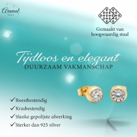 Goudkleurige Bolletjes Oorbellen met Zirkonia -