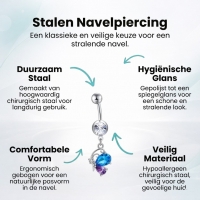 Zomerse Vlinder Zirkonia Navelpiercing - Unisex