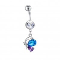 Zomerse Vlinder Zirkonia Navelpiercing - Unisex