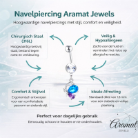 Zomerse Vlinder Zirkonia Navelpiercing - Unisex