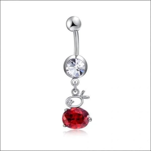 Zilveren Konijntje Navelpiercing met Zirkonia - Unisex
