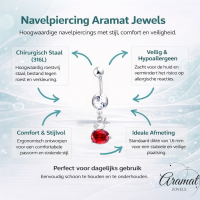 Zilveren Konijntje Navelpiercing met Zirkonia - Unisex