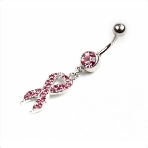Roze Pink Ribbon Navelpiercing met Zirkonia - Unisex