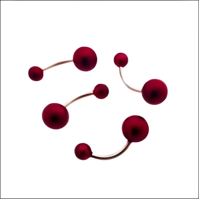 Donkerrode Parel Navelpiercing - Zilverkleurig - Unisex