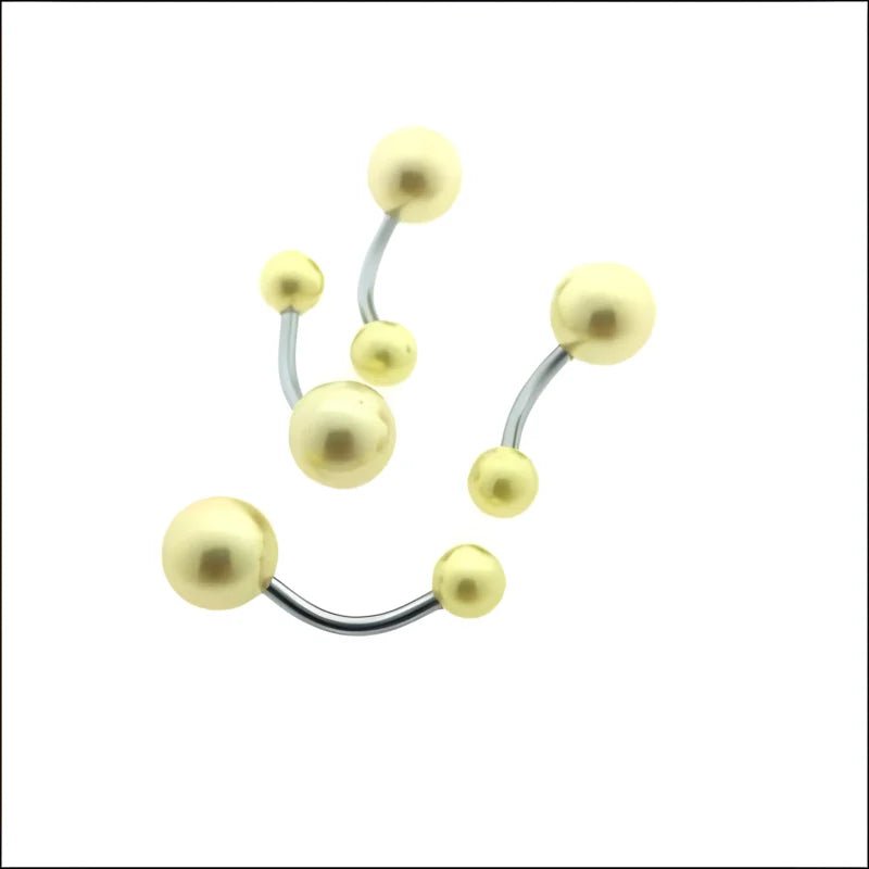 Stijlvolle Goudkleurige Parel Navelpiercing - Unisex