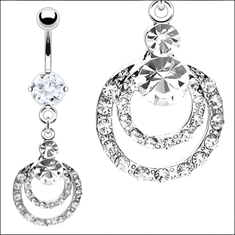 Elegante Navelpiercing met Transparante Kristal - Heren