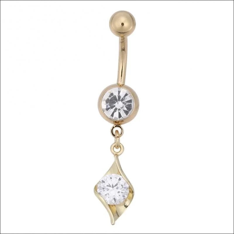 Navelpiercing met Druppel Hanger Goudkleur - Unisex