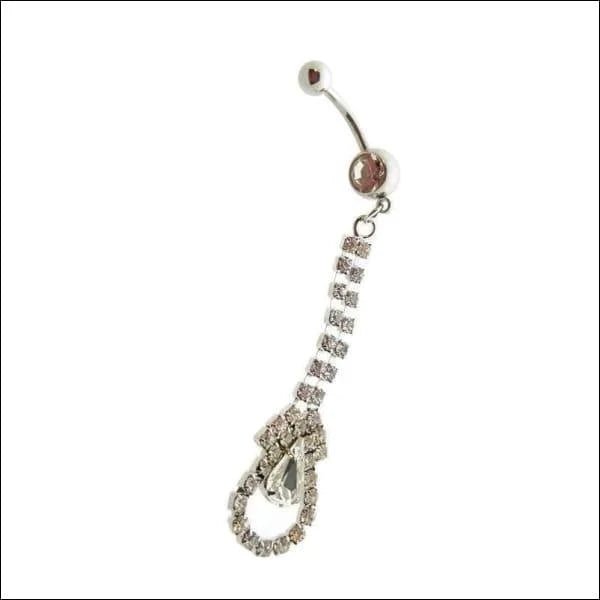 Stijlvolle Navelpiercing met Transparante Hanger - Heren