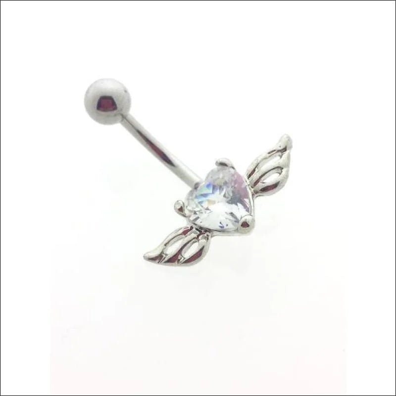 Hartvormige Stalen Navelpiercing met Zirkonia - Unisex
