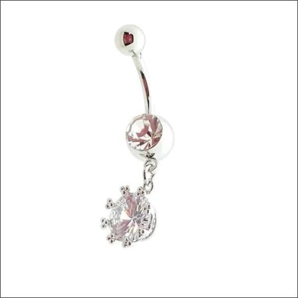 Transparante Zirkonia Navelpiercing in Chirurgisch Staal - Unisex