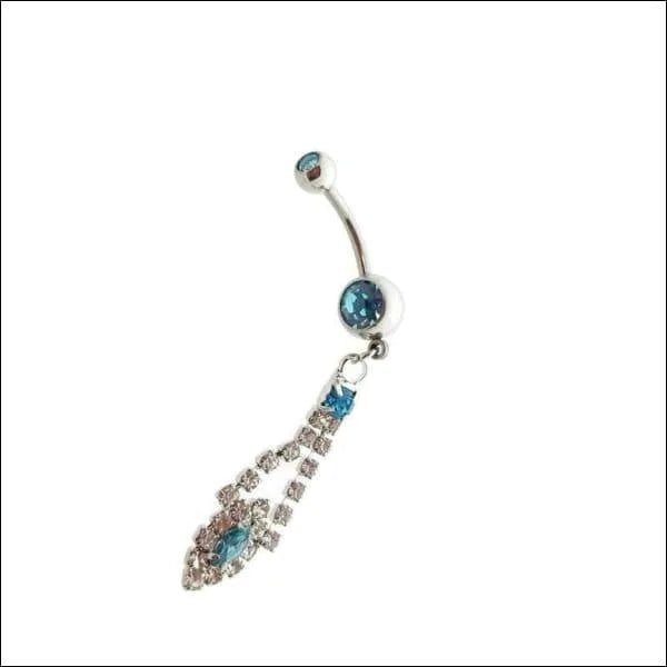 Prachtige Kristallen Navelpiercing zilverkleur - Unisex