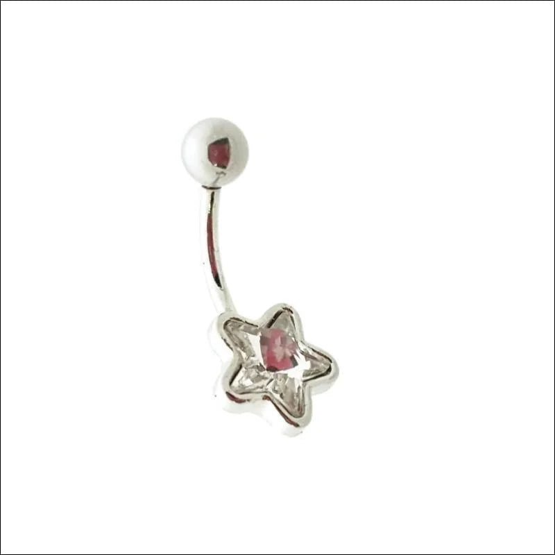 Stervormige Kristallen Navelpiercing in Staal - Unisex