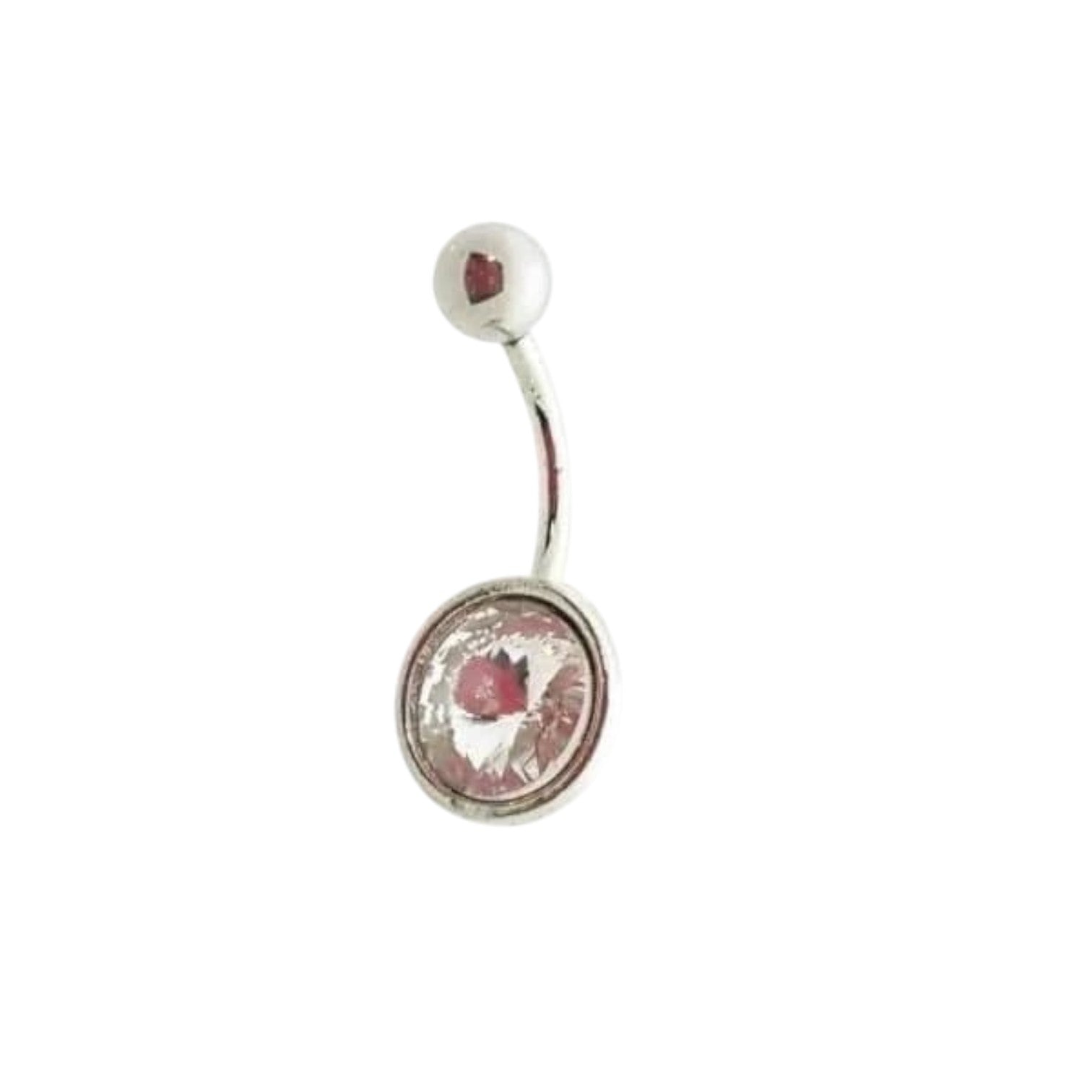 Stalen Navelpiercing met Ruitvormige Kristal - Unisex