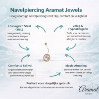 Stalen Navelpiercing met Ruitvormige Kristal - Unisex