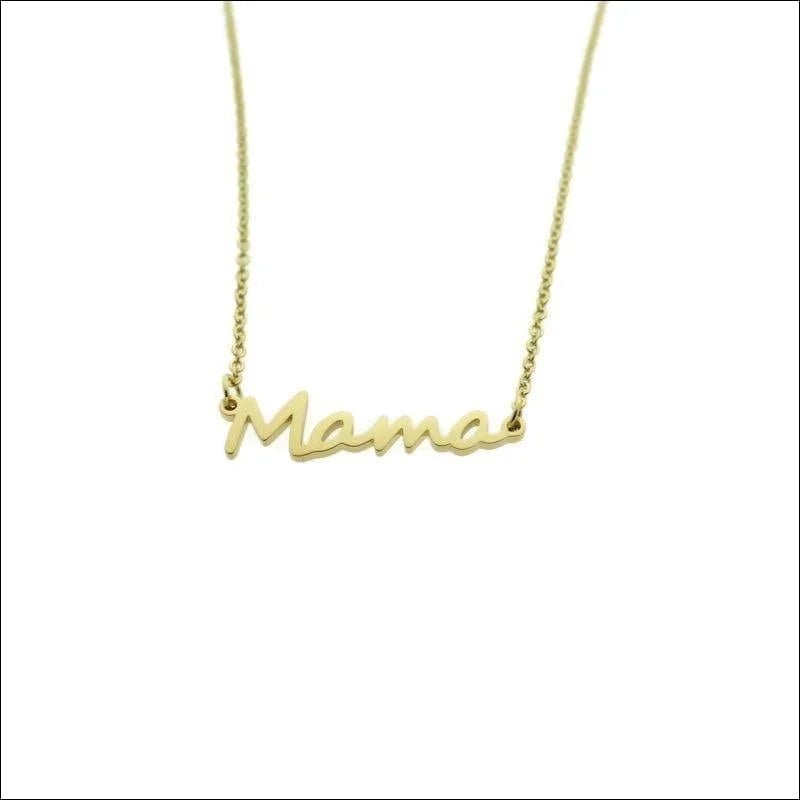 Stalen Mama Ketting&acirc;&euro;&ldquo; Persoonlijk Cadeau voor Moeder RVS - Goudkleur - Unisex