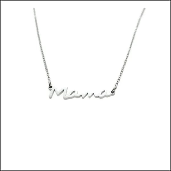 Stalen Mama Ketting&acirc;&euro;&ldquo; Persoonlijk Cadeau voor Moeder RVS - Goudkleur - Unisex