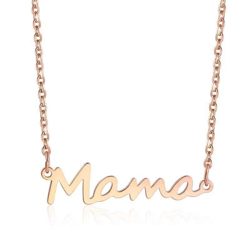 Stalen Mama Ketting&acirc;&euro;&ldquo; Persoonlijk Cadeau voor Moeder RVS - Goudkleur - Unisex