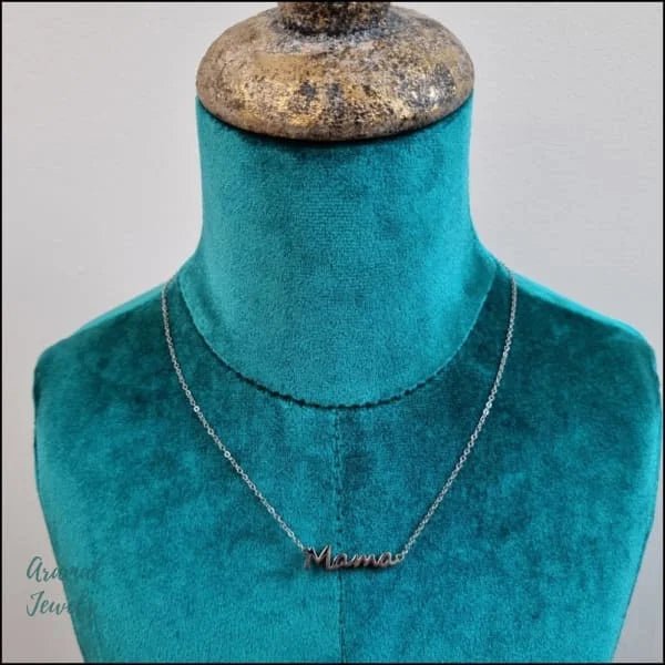 Stalen Mama Ketting&acirc;&euro;&ldquo; Persoonlijk Cadeau voor Moeder RVS - Goudkleur - Unisex