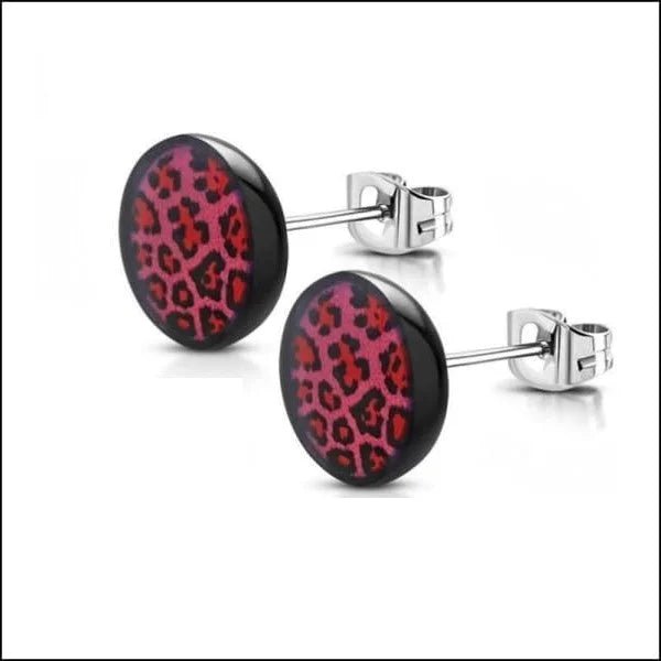Stijlvolle Luipaard Oorbellen - 7mm / Geel/Zwart-7mm -