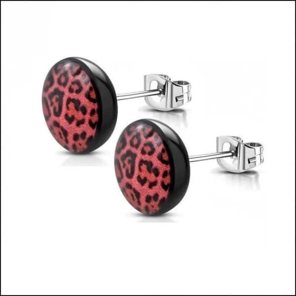 Stijlvolle Luipaard Oorbellen - 7mm / Geel/Zwart-7mm -
