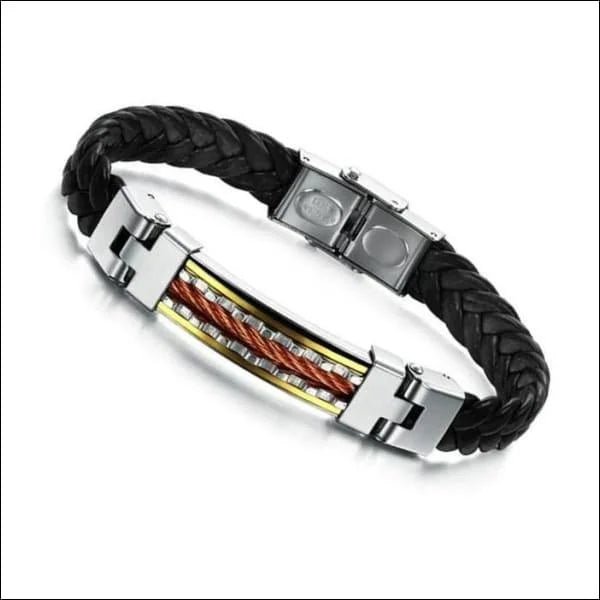 Stijlvolle Rvs Leren Armband
