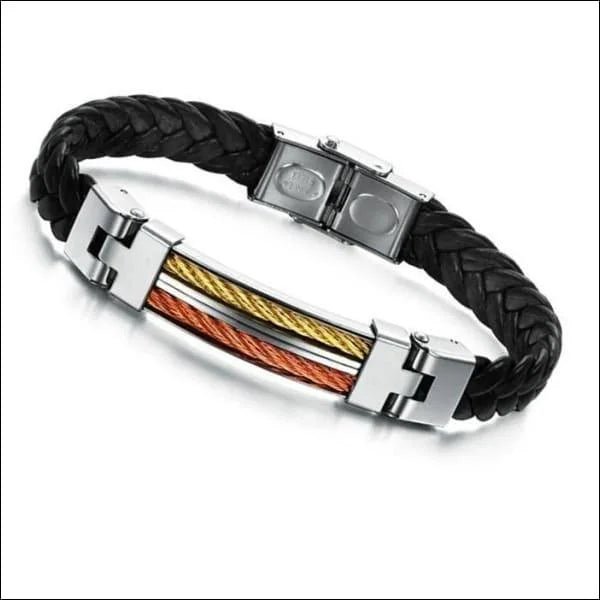 Stijlvolle Rvs Armband met Leren Accenten - Unisex