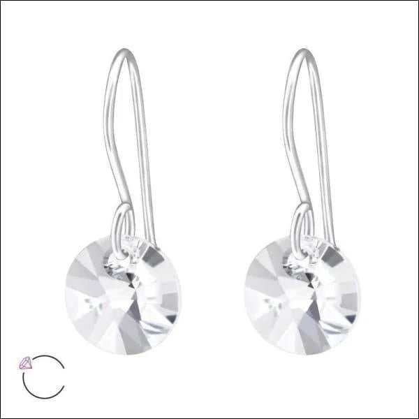Zilveren Oorhangers - Transparant Kristal - 8mm -