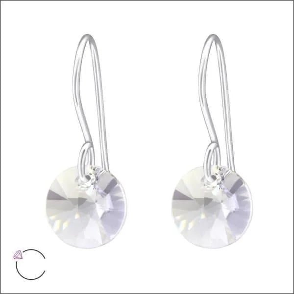 Grijze Kristal Oorhangers Kind - 925 Zilver -