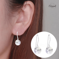 Grijze Kristal Oorhangers Kind - 925 Zilver -