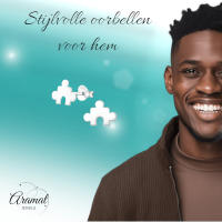 Zilveren Puzzelstuk Oorstuds - 10x7mm - Heren