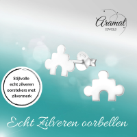 Zilveren Puzzelstuk Oorstuds - 10x7mm - Heren