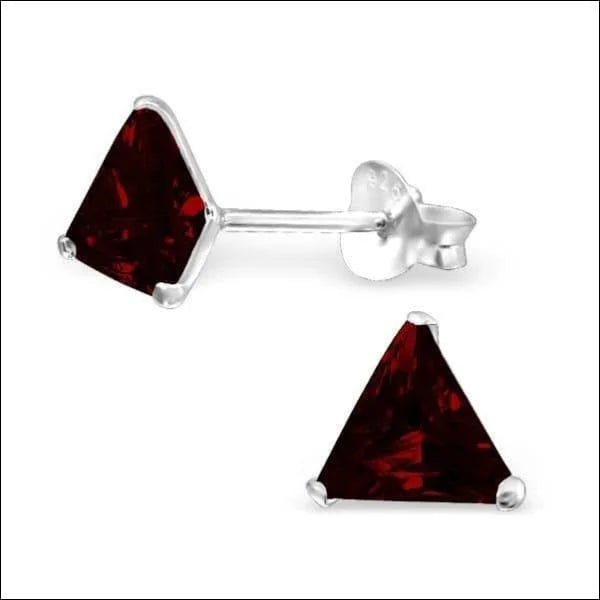 Zilveren Zirkonia Oorbellen driehoek - 5mm / Transparant -