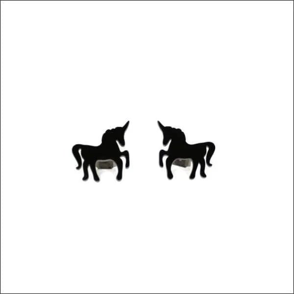 Unicorn Oorbellen - Stalen Betovering - Zilverkleurig-12x13mm -