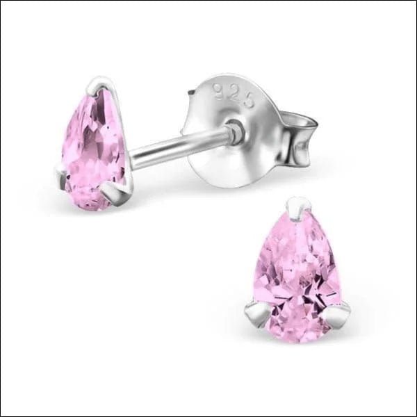 Zilveren Zirkonia Druppel Oorbellen - 6x4mm / Doorzichtig -