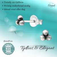 925 zilveren Oorbellen Kinder  Dots 4mm -